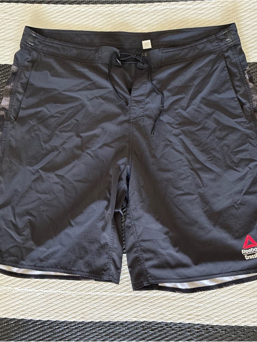 Reebok Black Athletic Training Shorts with Red Logo